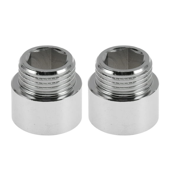 Unique Bargains Copper Electroplated Pipe Fittings 1/2"Female x 1/2"Male Female to Male Nipple Adapter 63/64" 2 Pcs