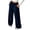 Navy, variant on Sorvello Womens Solid High Rise Wide Leg Lounge Pants Elastic Pull On Waist Side Pockets Full Length Casual Sweatpants Army Green L
