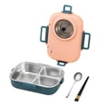thumbnail image 5 of Tuvgenk Stainless Steel 4-Compartment Lunch Box with Soup Bowl,Thermal Meal Prep Containers,Leakproof Bento Box with Utensils,Pink, 5 of 5