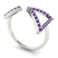 thumbnail image 2 of 0.2475 ct Round Cut Natural Amethyst Statement 14K White Gold Womens Engagement Ring, 2 of 5