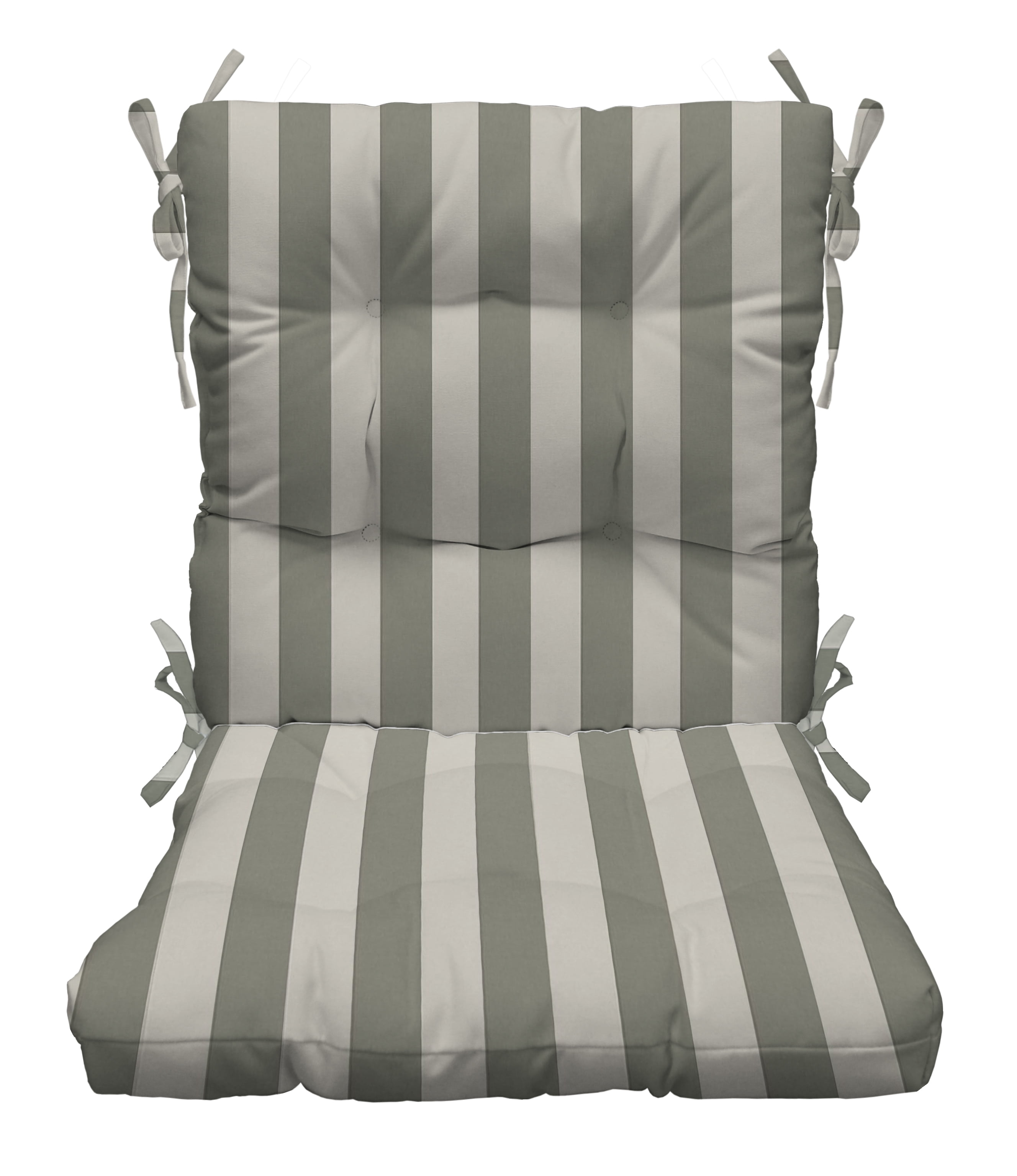 44" High Back Chair Cushion Tufted Pillow Indoor Outdoor Swing Glider Seat Gray 