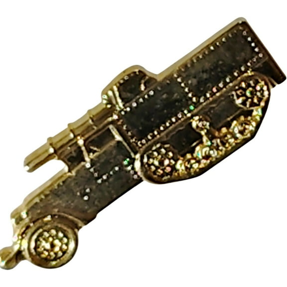 WWII Tank Destroyer Hat Lapel Brooch Pin - Shiny Brass Tone 1-1/2"W x 5/8"H