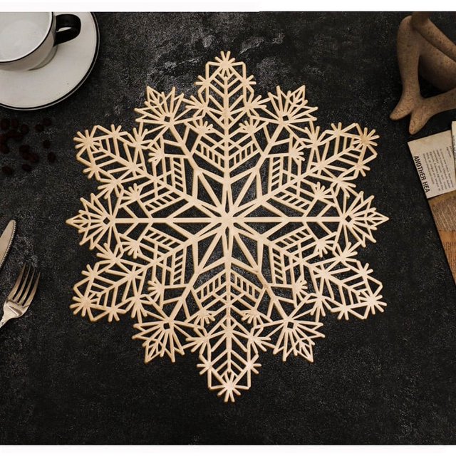 Christmas Decorations Outdoor Hollowed Out Insulation Mat Solid Polyvinyl Chloride Leather Placemats , Coffee Mats, Kitchen Table Mats, , Easy To Clean Kitchen Table Mats Christmas Clearance