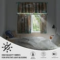 thumbnail image 5 of Floral Blackout Kitchen Curtains Tiers and Valances Set 3 Piece for Windows Butterfly Kitchen Window Curtains Set,Farmhouse Wooden Texture Valances for Living Room(36" Tiers Set), 5 of 6