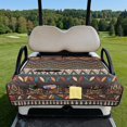 thumbnail image 2 of Whosucclay 4 Convenient Pockets for Club Car 2 Seats Golf Cart, Dust Protection Folding Golf Cart Seat Covers, Geometric Design, 2 of 9