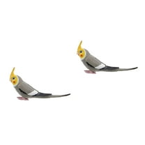 OUNONA 2pcs Realistic Cockatiel Parrot Model For Home Decor Artificial Bird Figurine Parrot Sculpture Ornament For Outdoor Decoration Simulation Bird Parrot Toy