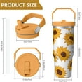 thumbnail image 4 of 30 Oz Tumbler Sunflower Yellow Tumbler with Lid and Straw, Birthday Gift Cup for Friend Women Men Coffee Travel Mug Thanksgiving Day Halloween Christmas Gift Water Bottle, 4 of 7