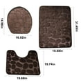 thumbnail image 3 of Deal of The Day,Ovzne 3-piece Bathroom Carpet, Super Soft Non Slip Bathtub Carpet And Absorbent Bath Mat, Bathroom Carpet, Plush Bath Mat For Bathroom Brown, 3 of 8