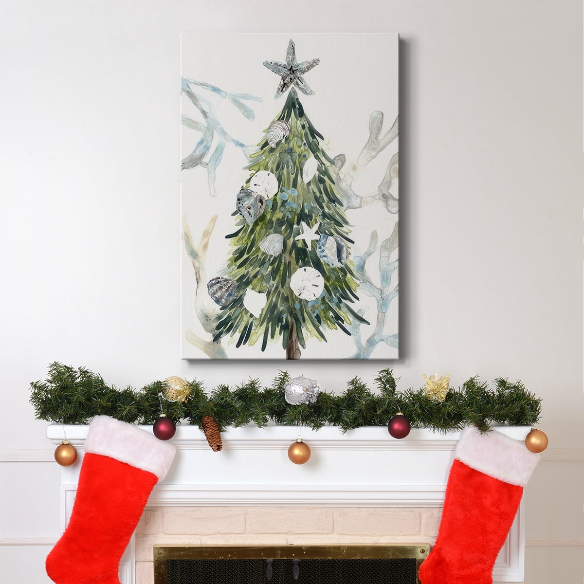 Coastal Christmas Shell Collection B- Gallery Wrapped Canvas
