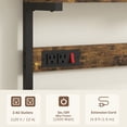 thumbnail image 3 of Rustic Brown Kitchen Baker's Rack with Power Outlet & Adjustable Shelves - Coffee Bar Station for Living Room, Dining & Entryway Storage (53.9" H), 3 of 7