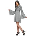 thumbnail image 3 of Moomaya Robe Plissée pour Femmes Grande Taille Robe Mini à Longues Manches Évasées, 3 of 6