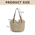 thumbnail image 2 of Straw Bag for Women Summer Beach Bag Soft Woven Tote Bag Large Rattan Shoulder Bag for Vacation - Beige, 2 of 7