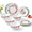 Strawberry, variant on 12-Piece White Dinnerware Set for 4 with Fall Pumpkin Plates and
