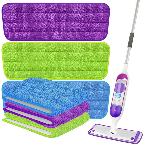 Reusable Microfiber Mop Pads Compatible with SwifferPower Mop Refill, Machine Washable Refill for Multi-Surface Floor Cleaning,6 Pack