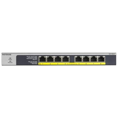 UPC: 0606449134957 | NETGEAR 8-Port PoE/PoE+ Gigabit Ethernet Unmanaged Switch 60W PoE Budget (GS108LP)