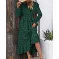 thumbnail image 6 of FreshPretty Womens Boho Cocktail Maxi Dress Fall Fashion V Neck Long Sleeve Swiss Dot Flowy Slit Wedding Guest Dresses, 6 of 6