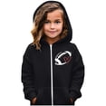 thumbnail image 3 of WOYY Toddler Girls Zip Up Hoodie Football Game Day Hooded Sweatshirt Casual Active Jacket, 3 of 6