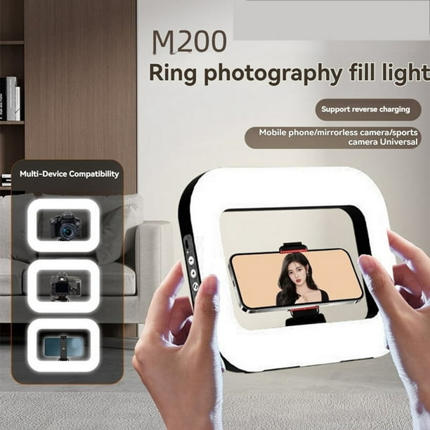 Anillo de Luz LED Recargable Mano para Teléfono Móvil, Portátil, Transmisión en , Fotografía, Selfies Escritorio