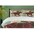 thumbnail image 4 of Ambesonne Mosaic Duvet Cover Sets, Stable Jockey Silhouette, 2-King, Purple Pale Brown Teal, 4 of 7