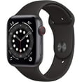 thumbnail image 3 of Apple Watch Series 6 (GPS + Cellular, 40 mm) - Caja de aluminio en gris espacial con correa deportiva negra (renovada), 3 of 9