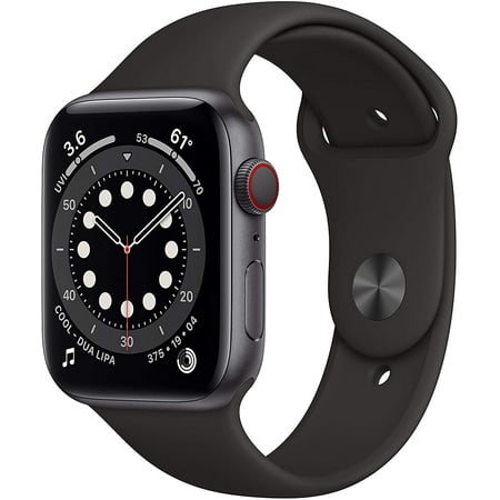 Restored Apple Watch Series 6 (GPS/LTE, 40mm) Space Gray Case + Black Sport Band (Refurbished)