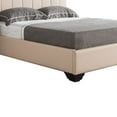 thumbnail image 3 of Benzara Leatherette Wrapped Queen Bed with Vertical Tufting on Headboard, Cream, 3 of 5