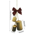 thumbnail image 3 of Vintage Style Christmas Bell Wind Chime - 3 Bells With Bow, Hanging Decor For Indoor & Outdoor, Rustic Holiday Vibe For Home Porch, A, 14.17in/36cm, 3 of 8