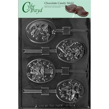 Imprinted Chocolate - Cybrtrayd Life of the Party K138 Fairy Lolly Chocolate Candy Mold in Sealed Protective Poly Bag Imprinted with Copyrighted Cybrtrayd Molding Instructions