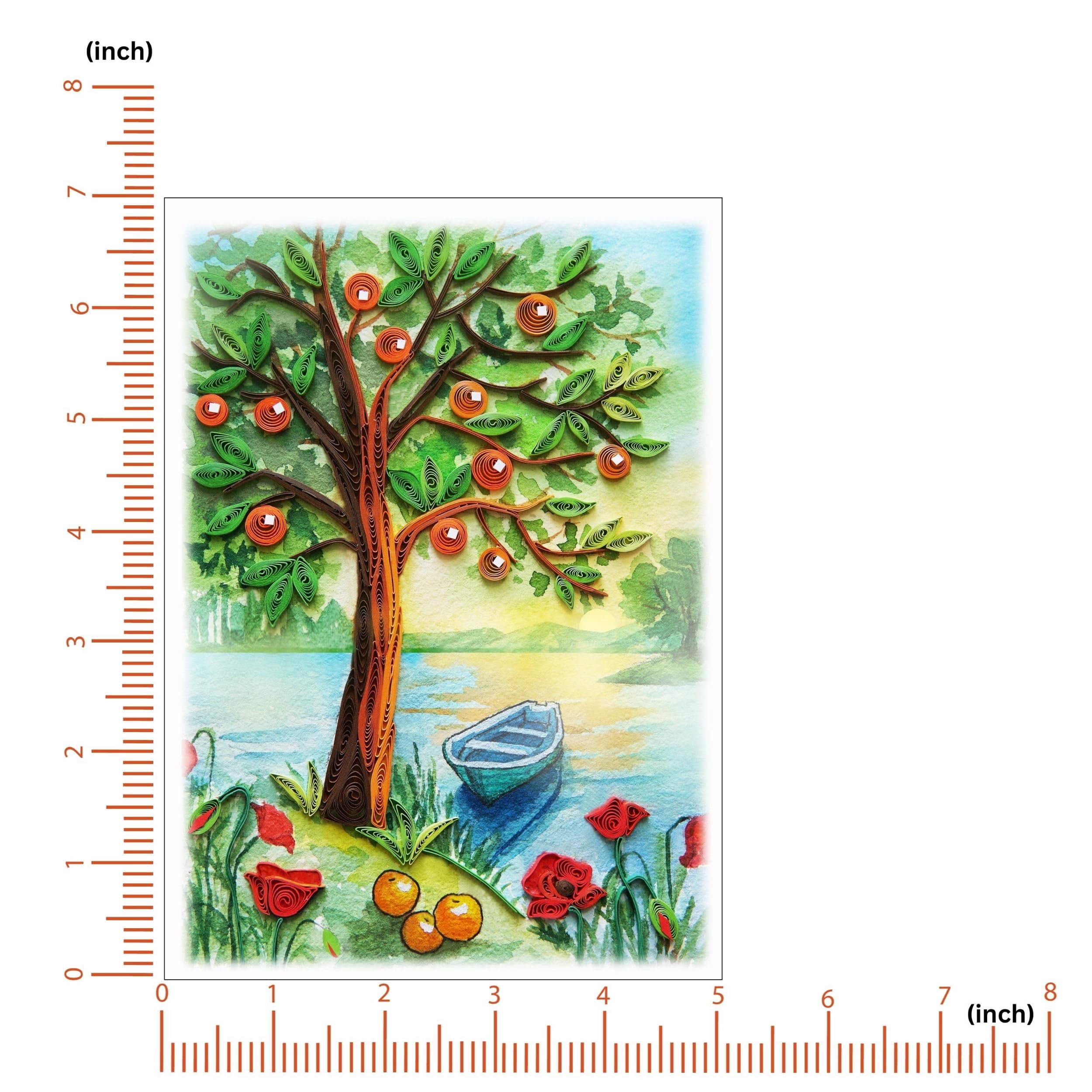 Seasonal Greeting Card, Autumn Holiday Love Card, Quilled Quilling Card for All Occasions, Watercolor Artful Greeting Card for Autumn, Fall, Thanks Giving, for Him Her Friend Mom Dad