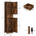 thumbnail image 3 of Tall Bathroom Cabinet with 6 Shelves, Narrow Linen Cabinet with 2 Doors & 1 Drawer, Freestanding Storage Cabinet, for Bathroom, Living Room, Kitchen, Rustic Brown, 3 of 8
