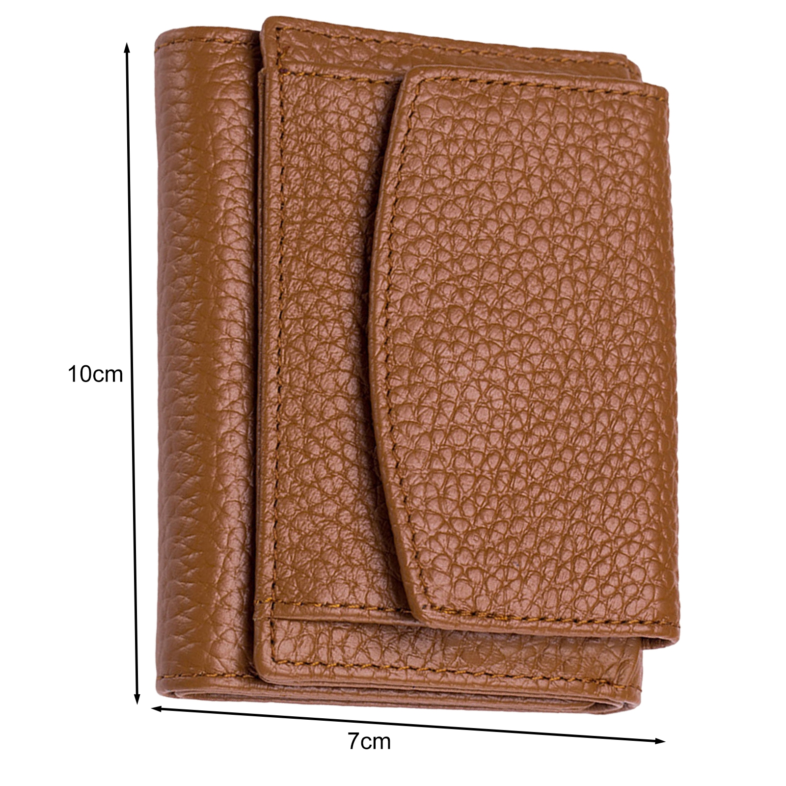 Mini Wallet Faux Leather Coin Purse RFID Blocking Card Holder Firm Stitching Folding Small Change Storage Pouch