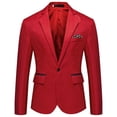 thumbnail image 5 of Traje de hombre entallado de un solo pecho, moda juvenil, informal, para banquete de boda, chaqueta, 5 of 5