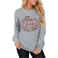 thumbnail image 1 of Women Halloween Pumpkin Sweat-Shirt Graphique Imprimé Léopard Décontracté à Manches Longues, 1 of 3