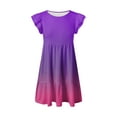 thumbnail image 5 of Gubotare Girl Toddler Dresses Girls Dress Ruffle Sleeve Hem Sundress Round-Neck Belt (Dark Purple,Size 7-8 Years), 5 of 5