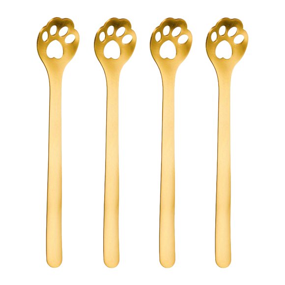 TIELUTT Mignon Chat Mini Cuillère à Café Cuillères en Acier Inoxydable Assiette à Mélanger Ensemble de Napperons Ronds pour Table à Manger Ensemble pour 10 Napperons Petits Napperons pour 4 Napperons pour Table à Manger