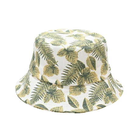 Fankiway Adult Fashion Printing Sunshade Hat Fisherman's Hat Basin Hat Outdoor Bucket Hat Yellow One Size