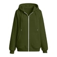 thumbnail image 7 of SUXIAN Zip up Hoodie Solid Color Long Sleeve Soft Lined Pockets Relaxed Breathable Jacket Womens Zip up Hoodies XXXL, 7 of 7