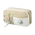 thumbnail image 2 of Vacemry Back ToSchoolPencil Case, Multi-Layer Drawstring Canvas Pouch For MiddleSchoolHighSchoolCollegeStudents, Large Capacity Organizer For Pens Pencils Markers Art Supplies Stationery Storage, 2 of 6