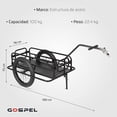thumbnail image 2 of Remolque R20 para bicicleta de carga doblable negro Gospel, 2 of 10
