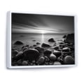 thumbnail image 2 of Designart "Monochrome Horizon Of A Rocky Beach II" Coastal Ocean Floater Framed Wall Decor, 2 of 5