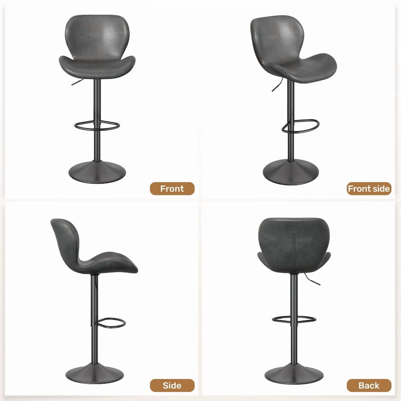 Hawsaiy Modern Adjustable Bar Stool Set of 2 with High-Density Foam Padding