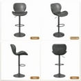 thumbnail image 2 of Hawsaiy Modern Swivel Bar Stools Set of 4, PU Leather Bar Chairs with Back & Footrest, Adjustable Height 22.2"-31" for Kitchen Island,Dark Brown, 2 of 8
