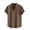 Brown, variant on Men's Henley Shirt Casual Cotton and Linen Short Sleeve Button Lapel Summer Beach Hippie T-shirt