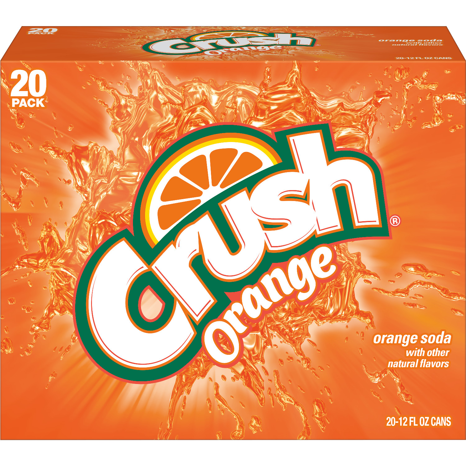 Crush Orange Soda, 12 fl oz cans, 20 pack