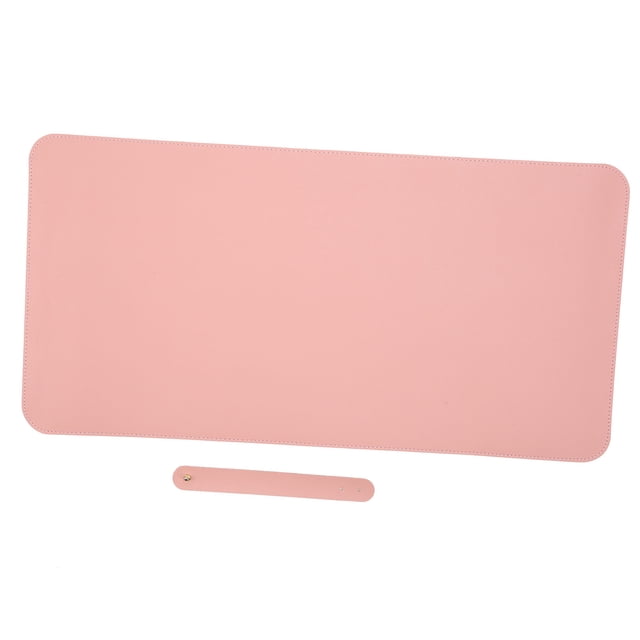 Alfombrilla de ratón y escritura de PU multifuncional, resistente al agua y al aceite, de corcho suave rosa