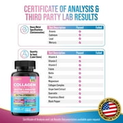 Collagen For Women Men Capsules Peptides Type I II III V X 64,000 MCG Biotin Keratin Hyaluronic Acid MSM Vitamin A Vitamin C Vitamin E Folic Acid Zinc Magnesium with Grape Seed Extract, Quercetin