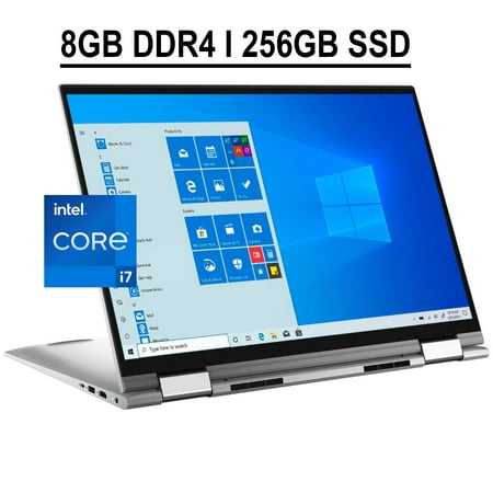 Dell Inspiron 17 7000 7706 Business 2-in-1 Laptop 17.3" QHD+ IPS Touchscreen 11th Gen Intel Quad-Core i7-1165G7 8GB DDR4 256GB SSD Intel Iris Xe Graphics Backlit Keyboard Fingerprint Win10 Silver