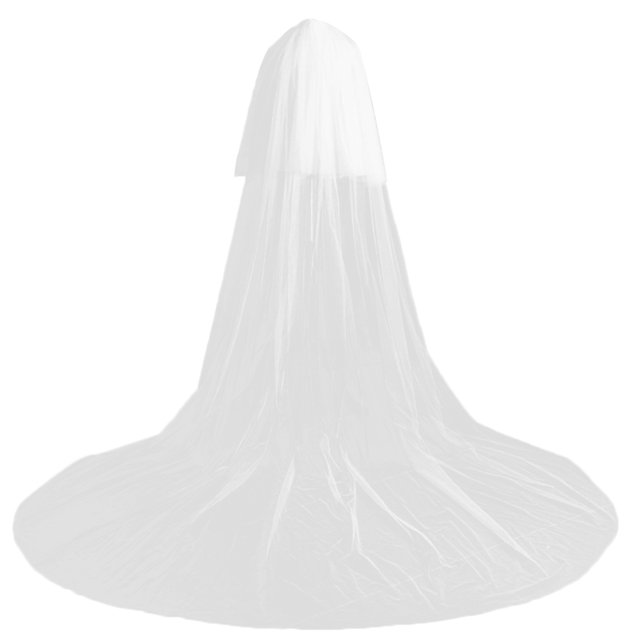 Elegant Bridal Veil with Comb Two Tiers Floor Length Soft Net White Wedding Accessory for Bride