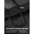thumbnail image 6 of Suplight Mens Black Curb Chain Necklace 22 Inches, Big Chain Cuban Link 9mm, Miami Cuban Curb Link Neck Chain for Boyfriend, Husband, 6 of 7