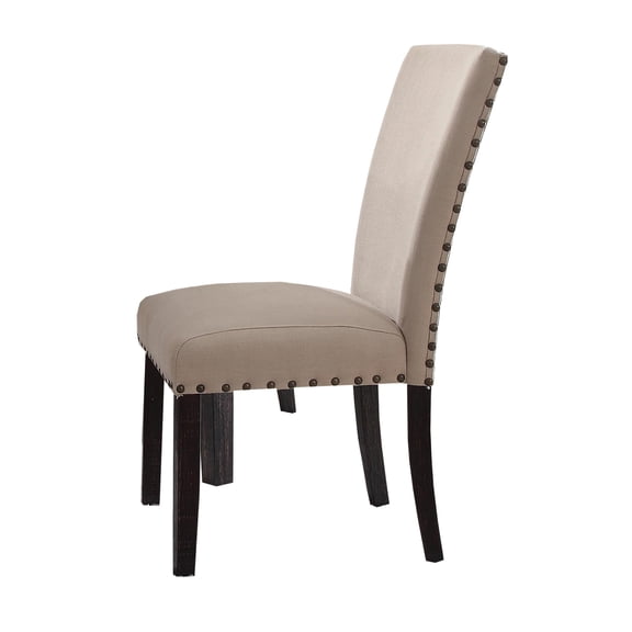 Miekor Furniture Nolan Linen & Salvage Dark Oak Finish Side Chair (Set of 2) 96197